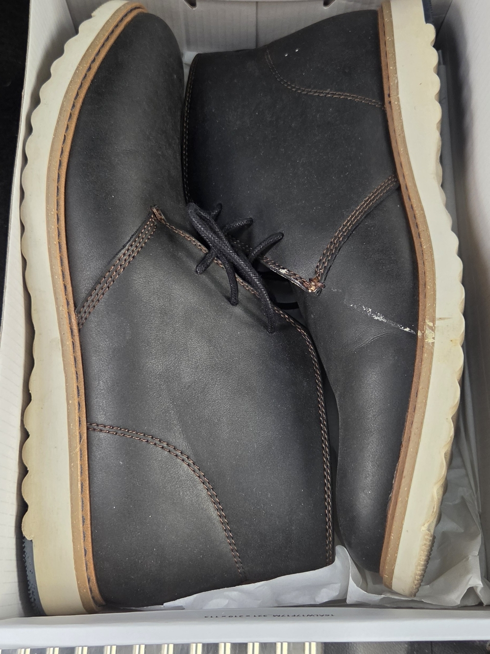 Aldo Black Leather Chukka Boots with Cream Sole